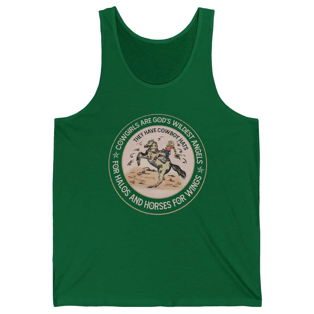 Retro Cowgirls Are God's Wildest Angel Western Country Rodeo Unisex Jersey Tank