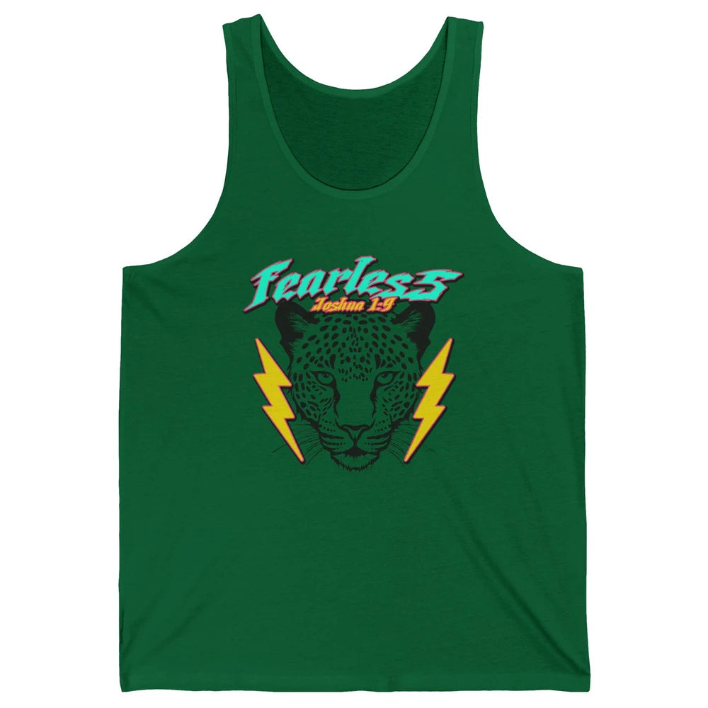 Christian Cheetah Fearless Bible Lightning Bolt Religious Unisex Jersey Tank