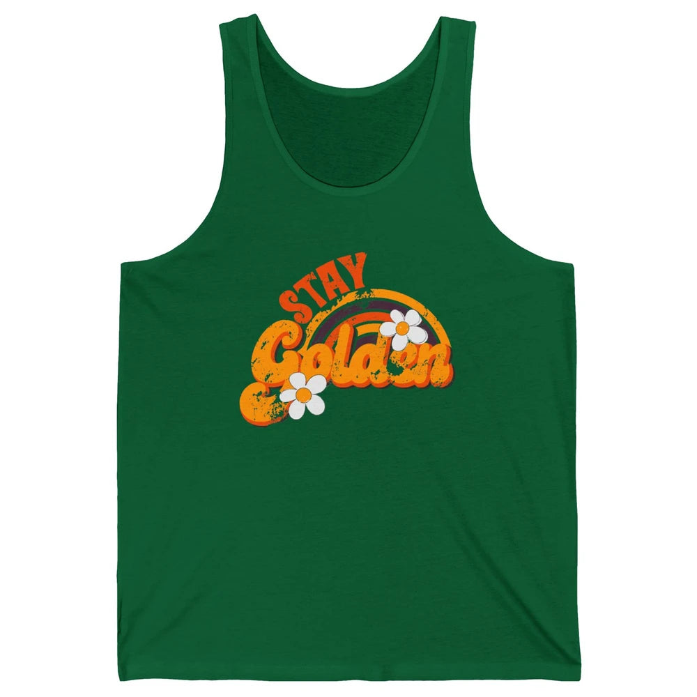Retro Daisy Rainbow Stay Golden Summer Vintage Positive Life Unisex Jersey Tank