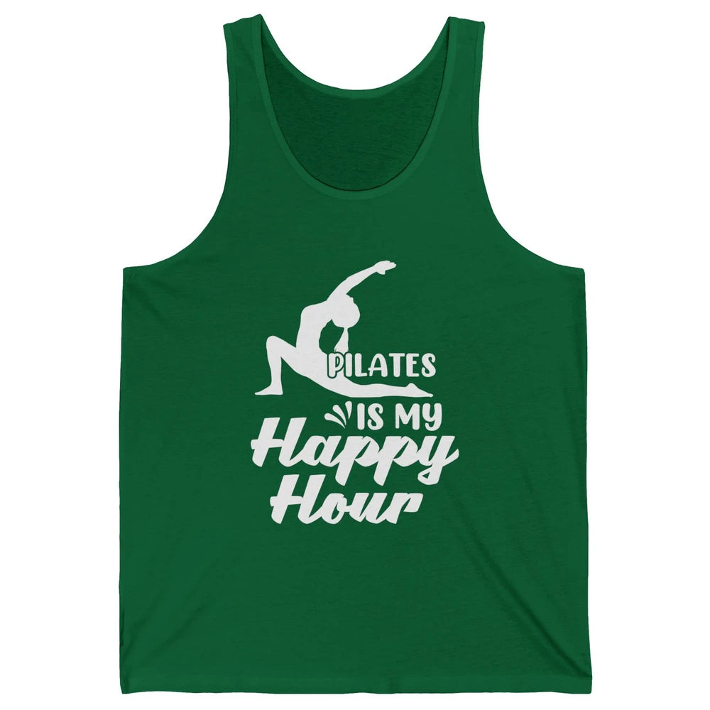 Retro Pilates Is my Happy Hour Great Woman Workout Fitness Unisex Jersey Tank