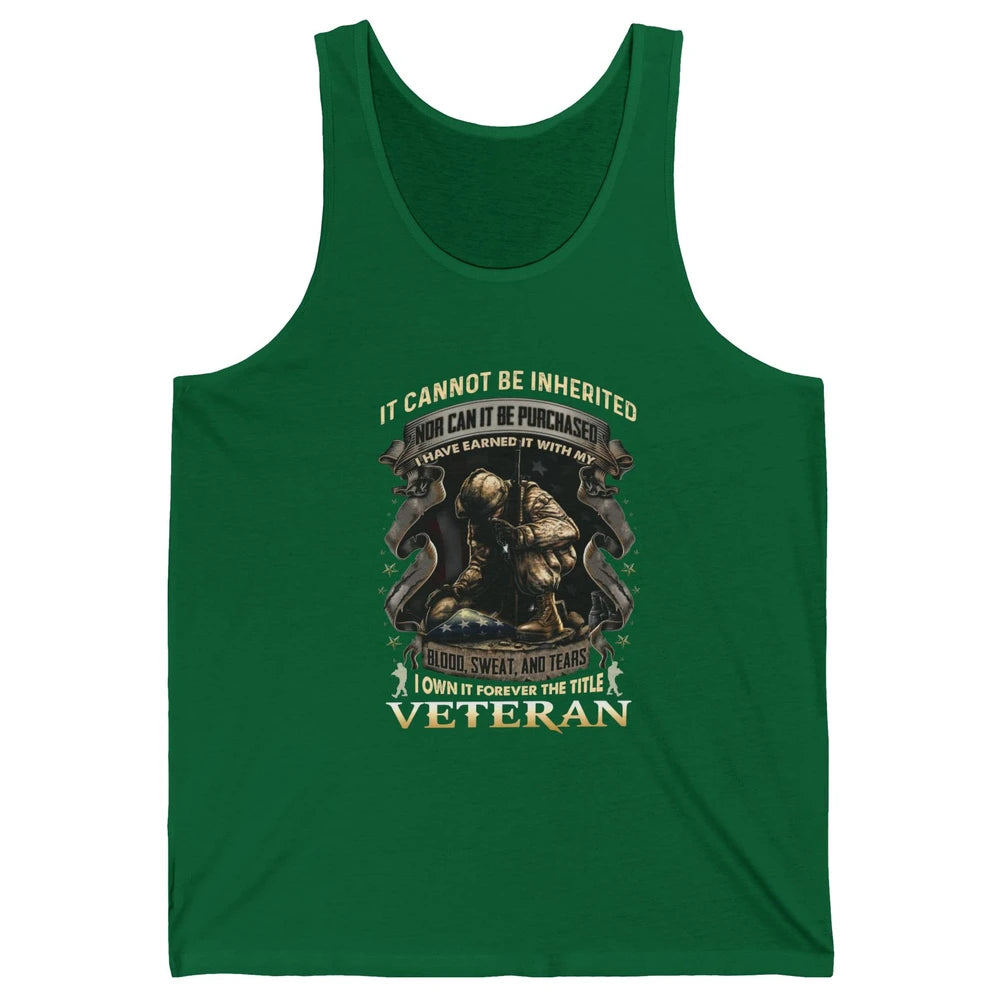 Proud American Veteran It Can't Be Heritated US Soldier Gift Unisex Jersey Tank