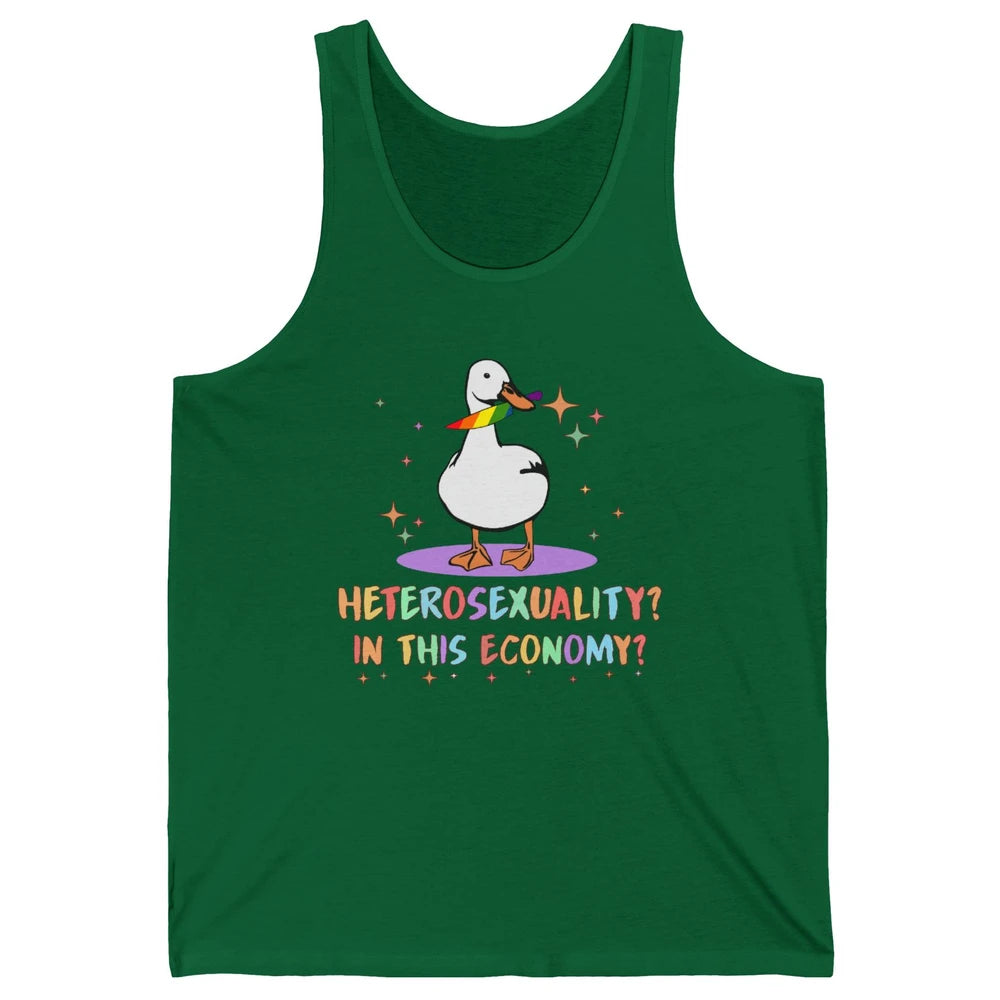 Heterosexuality In This Economy LGBT Goose Rainbow Gay Pride Unisex Jersey Tank