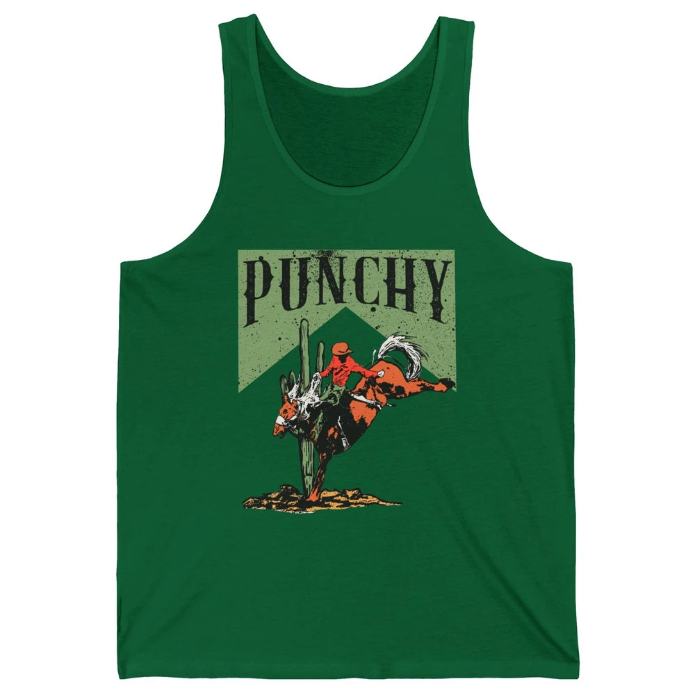 Retro Cowboy Rodeo Punchy Bucking Horse Western Country Unisex Jersey Tank