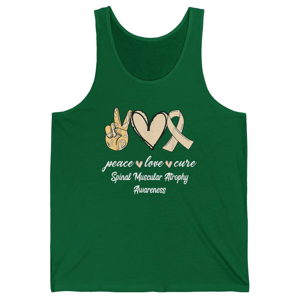 Peace Love Cure Cream Ribbon Spinal Muscular Atrophy SMA Unisex Jersey Tank