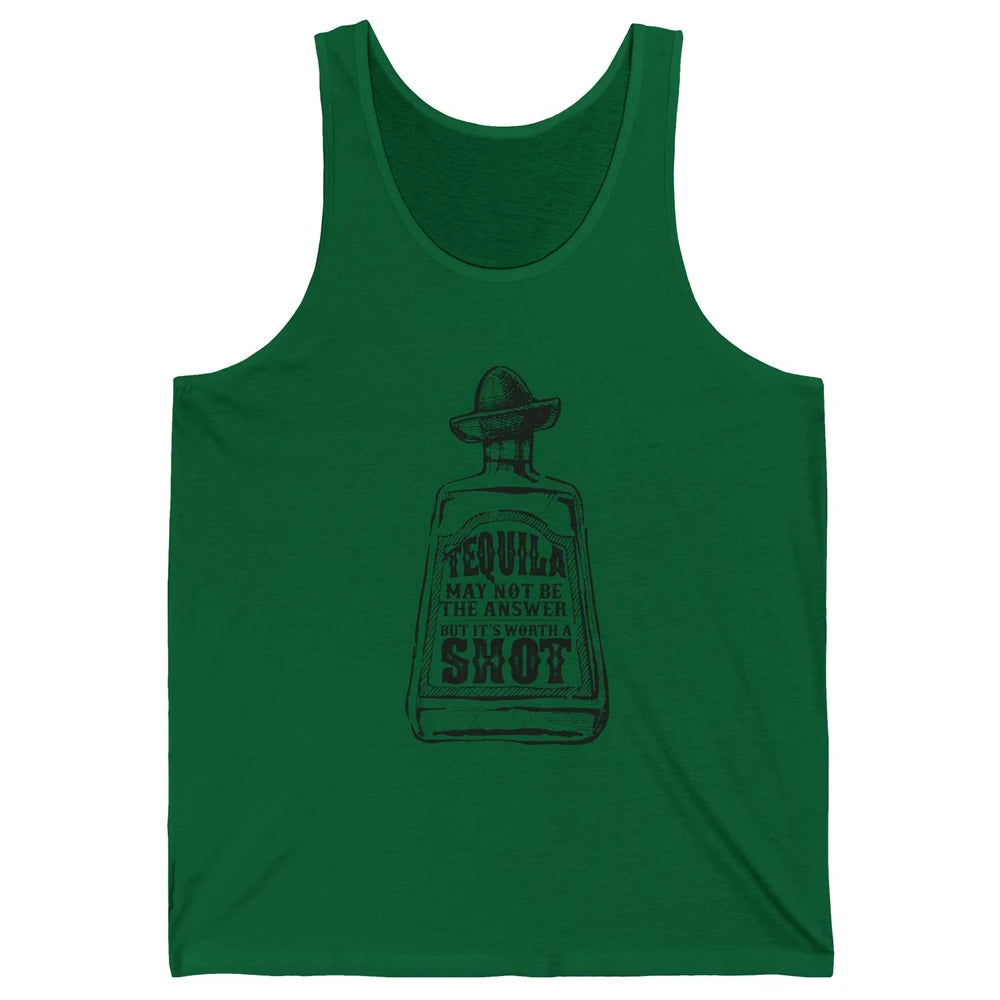 Retro Cowboy Hat Tequila May Not Be Answer Western Country Unisex Jersey Tank