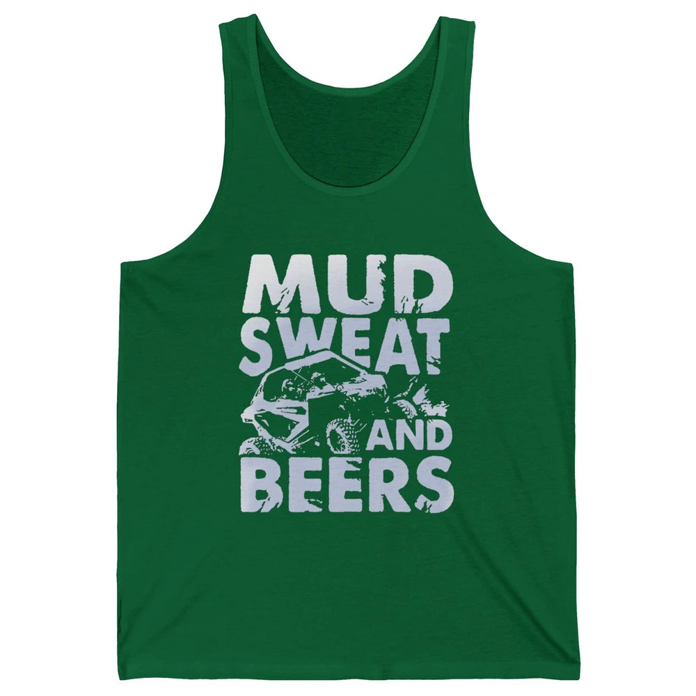 Retro Mud Sweat And Beers UTV ATV Rider 4 Wheel SXS Offroad Unisex Jersey Tank