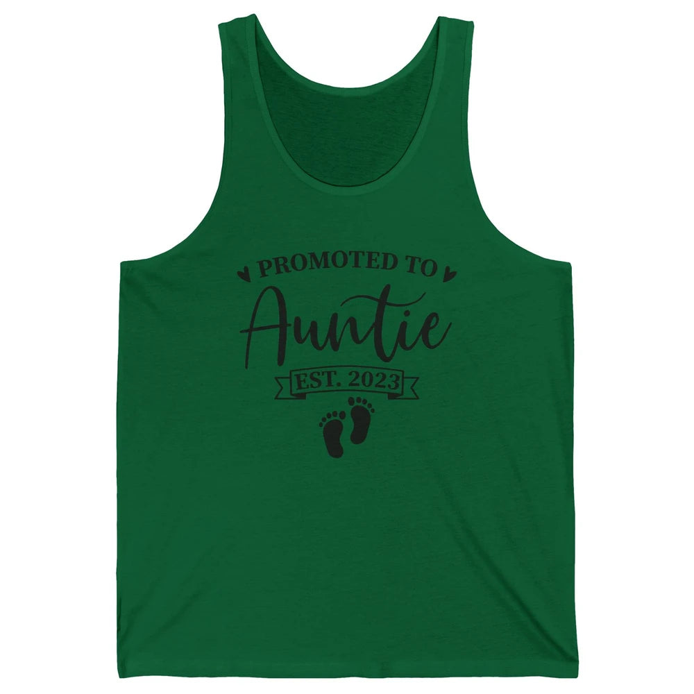 Promoted To Auntie Est 2023 Auntie To Be Baby Reveal Gift Unisex Jersey Tank
