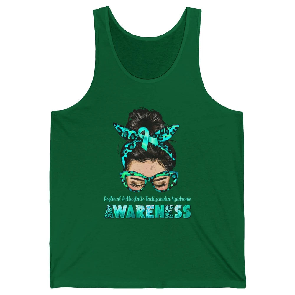 Postural Orthostatic Tachycardia Syndrome Ribbon Messy Bun Unisex Jersey Tank