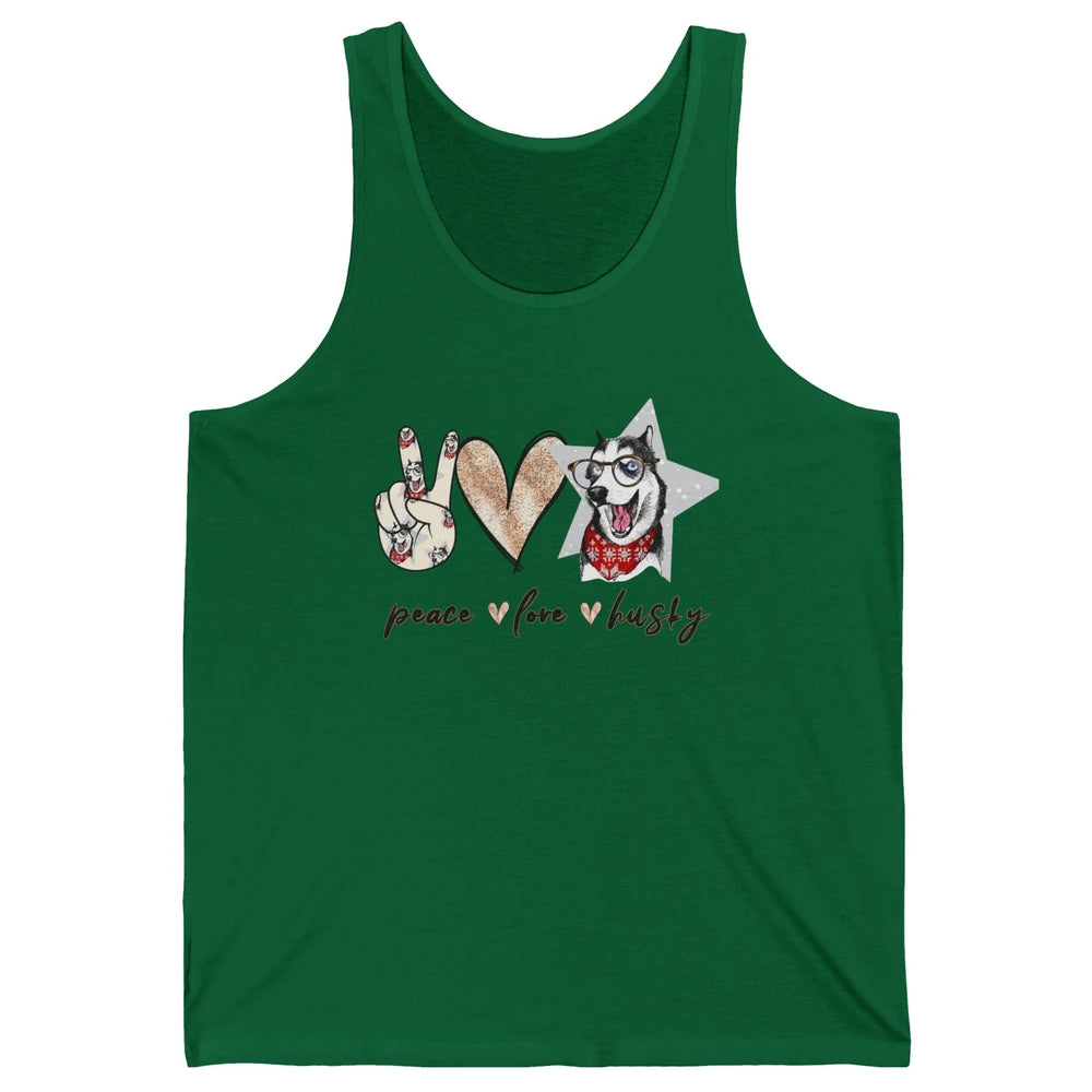 Peace Love Husky Funny Siberian Husky Mom Dog Lovers Gift Unisex Jersey Tank