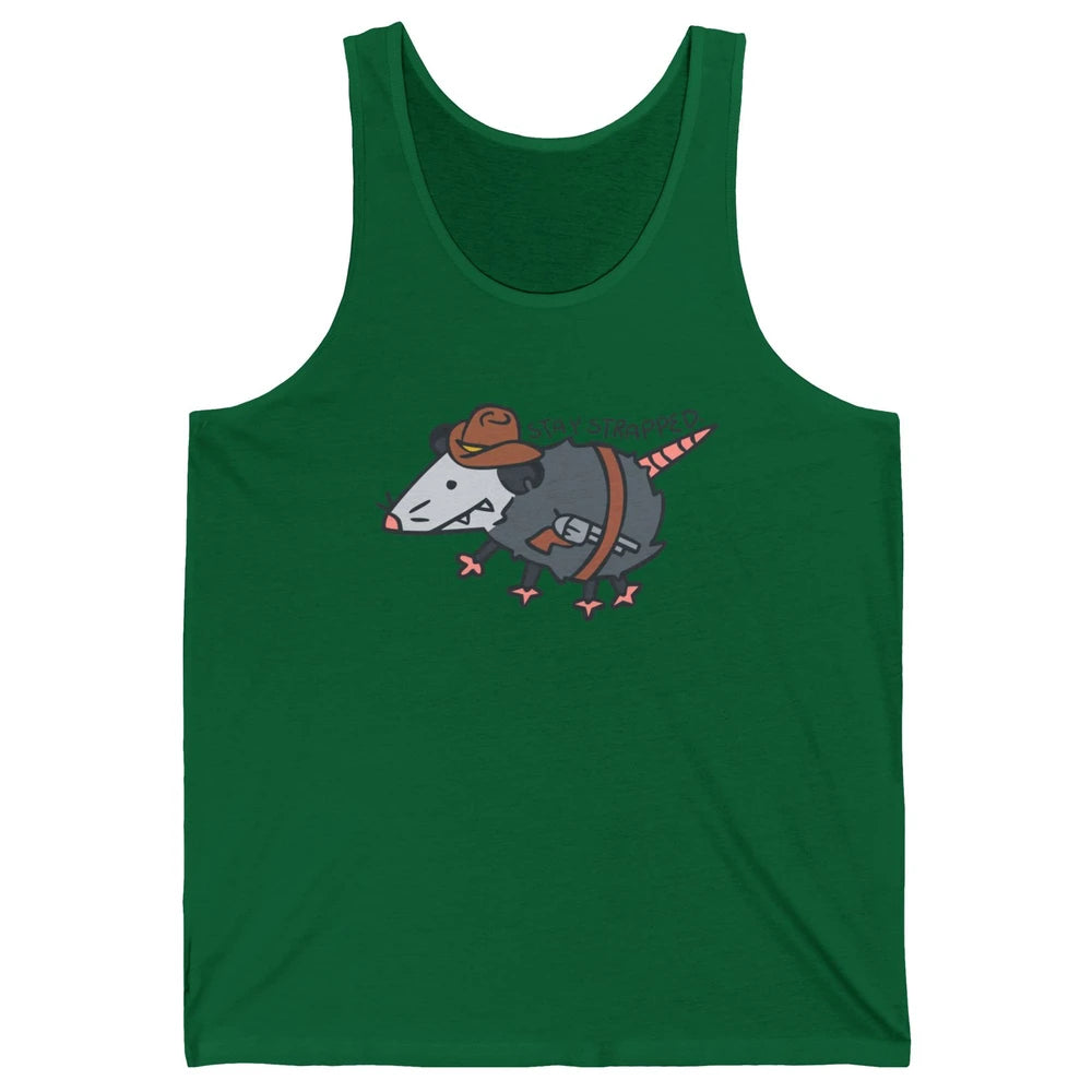Retro Cowboy Opossum Stay Trapped Western Country Opossum Unisex Jersey Tank
