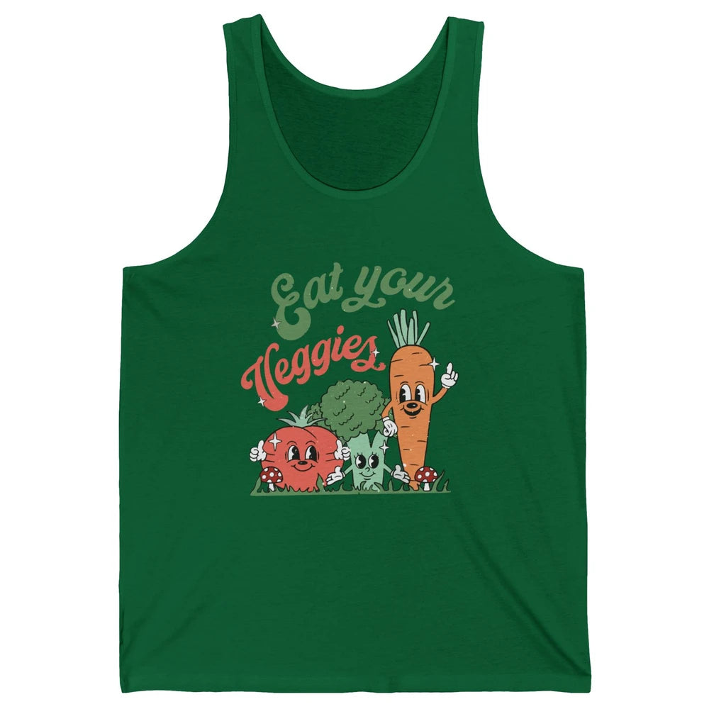 Retro Farm Fruit Eat Your Veggies Tomato Carrot Vegan Farmer Unisex Jersey Tank