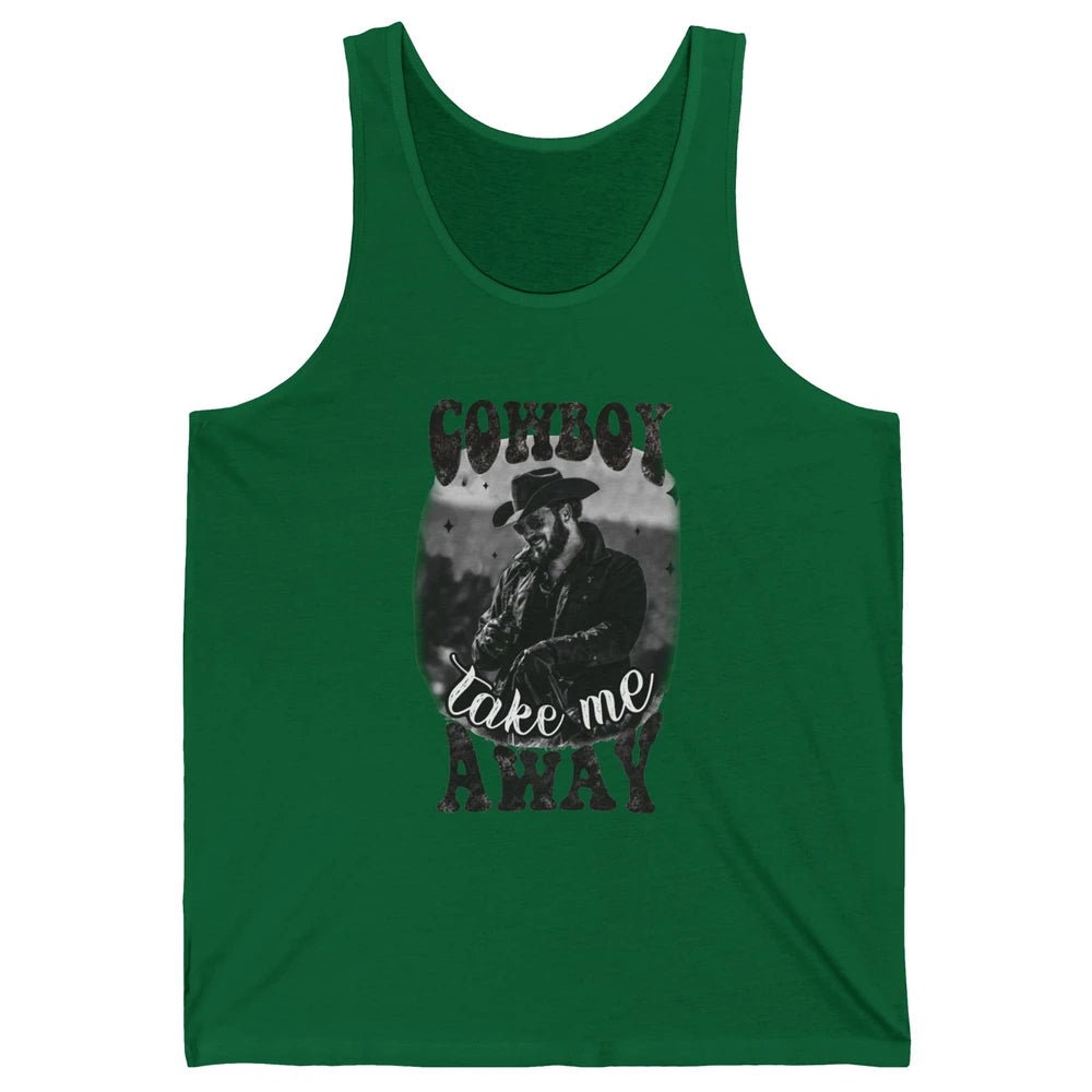 Retro Cowboy Take Me Away Western Country Music Cowboy Gift Unisex Jersey Tank