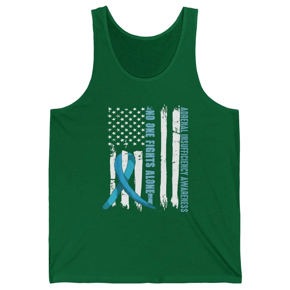 Adrenal Insufficiency Awareness No One Fight Alone US Flag Unisex Jersey Tank