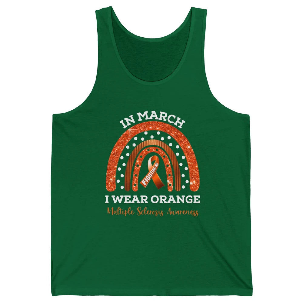 Multiple Sclerosis Awareness In March We Wear Orange Rainbow Unisex Jersey Tank