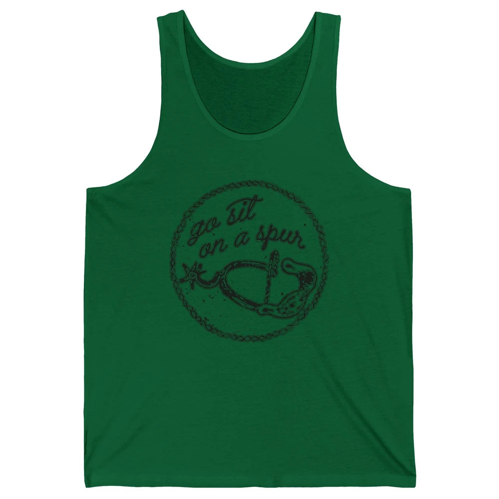 Retro Horse Saddle Go Sit on A Spur Western Country Cowboy Unisex Jersey Tank