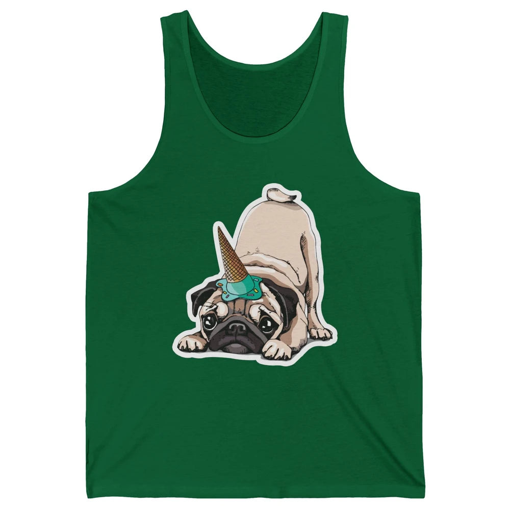 Puppy Pugs Funny Unicorn Pug Dog Lovers Gift Cute Pug Dog Unisex Jersey Tank