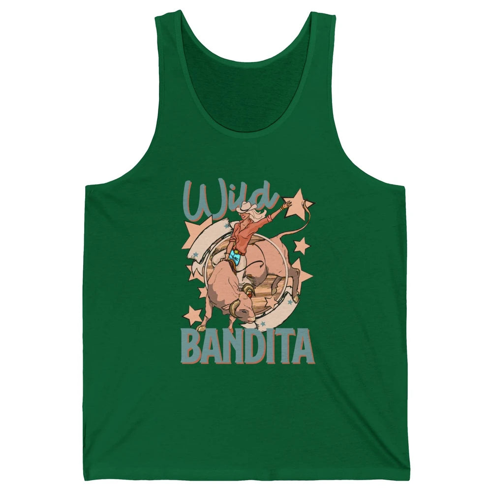 Retro Cowgirl Wild Bandita Western Country Cowboy Wild West Unisex Jersey Tank