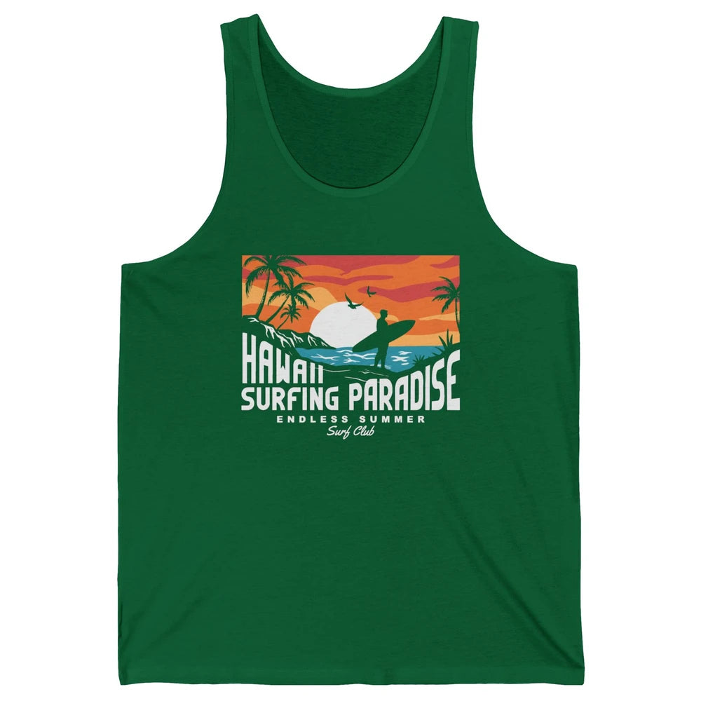 Retro Hawaii Palms Surfing Paradise Surf Club Endless Summer Unisex Jersey Tank