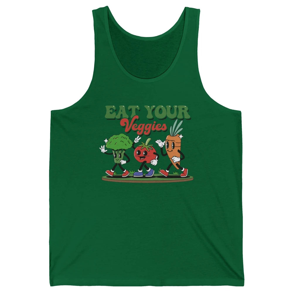 Retro Farm Fruit Eat Your Veggies Gardening Vegan Farmer Unisex Jersey Tank