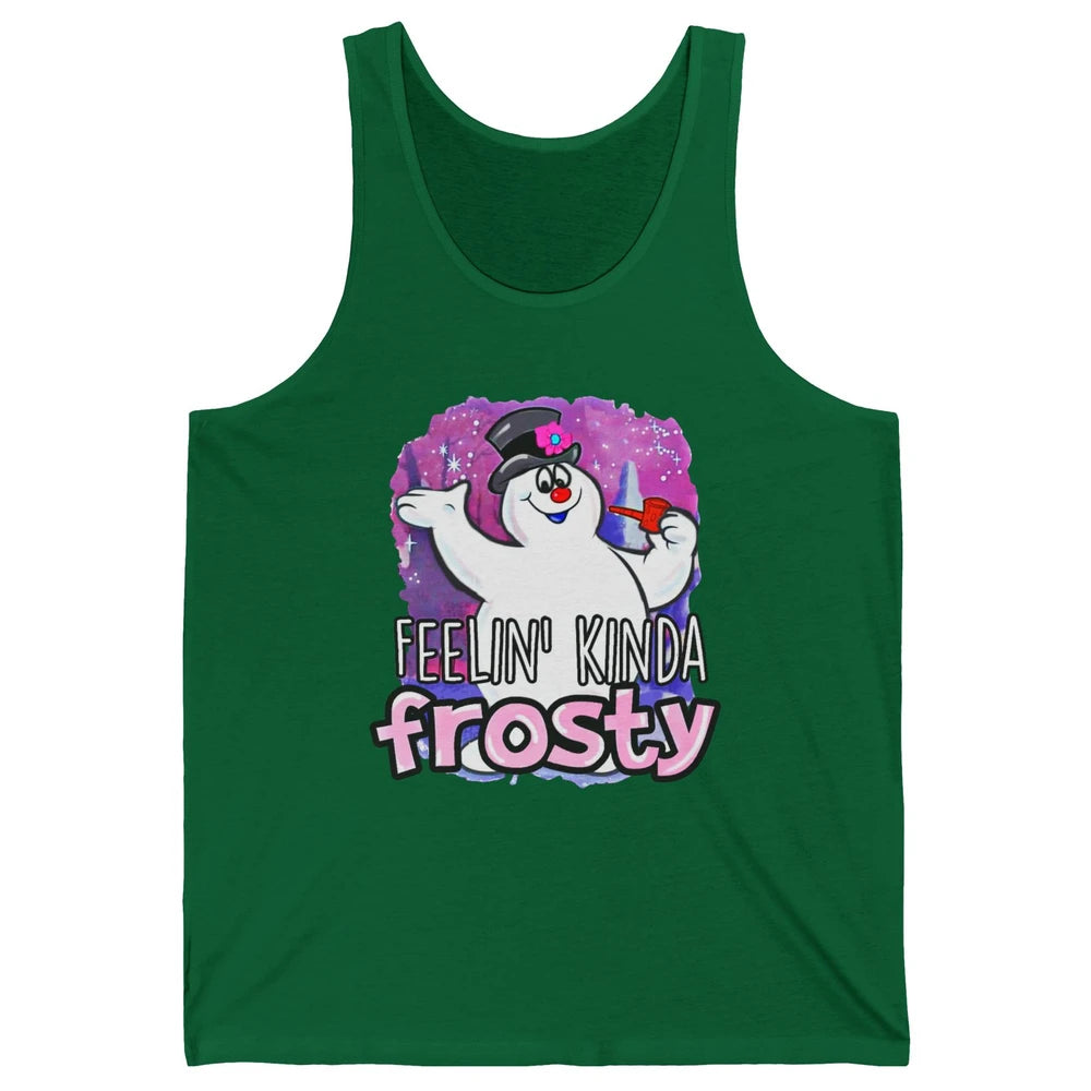 Christmas Snowman Feeling Kinda Frosty Snowflakes Christmas Unisex Jersey Tank