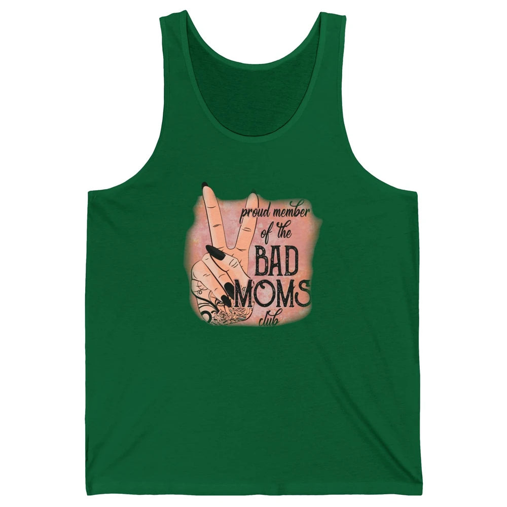 Retro Proud Member Of Bad Moms Club Tattooed Mom Western Unisex Jersey Tank