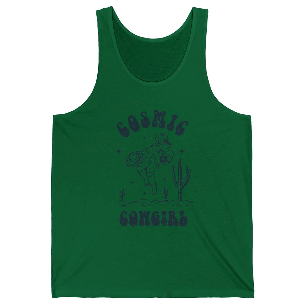 Retro Cowgirl In Space Cosmic Cowboy Western Country Cowgirl Unisex Jersey Tank