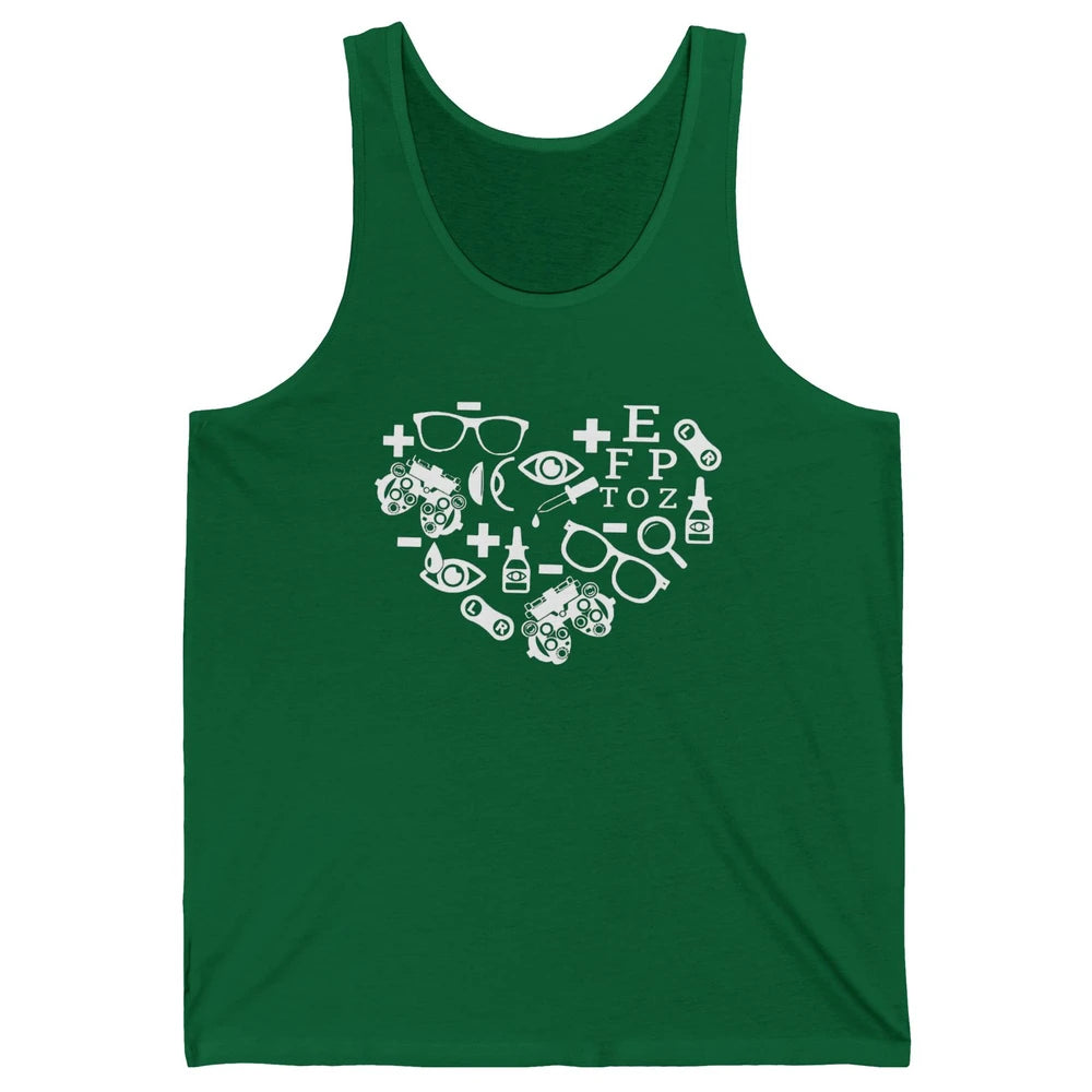 Optometrist Symbols Heart Optician Sight Squad Optometry Unisex Jersey Tank