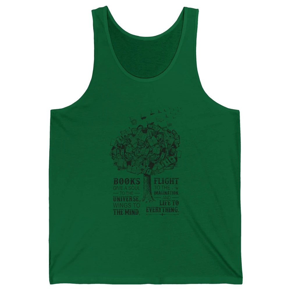 Retro Book Lovers Book Gives A Soul Reading Tree Bookworm Unisex Jersey Tank