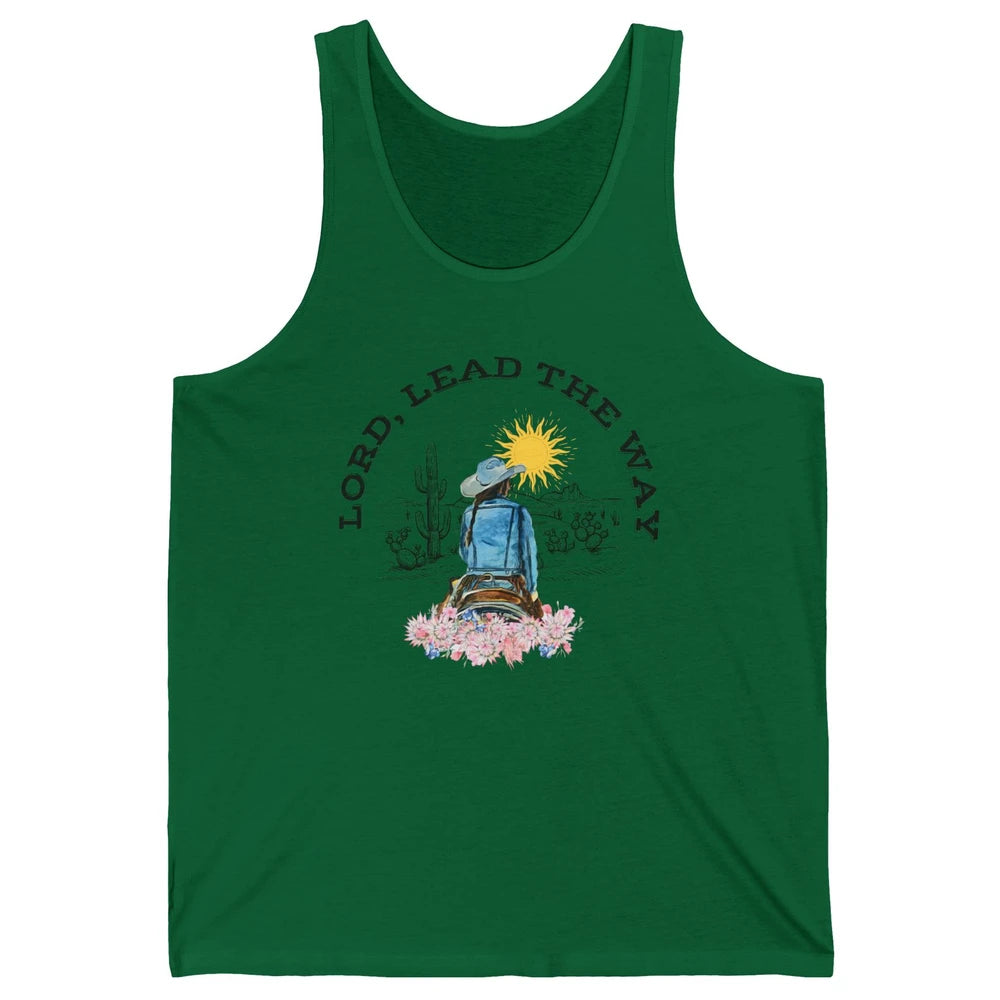 Retro Christian Cowgirl Lord Lead The Way Western Country Unisex Jersey Tank