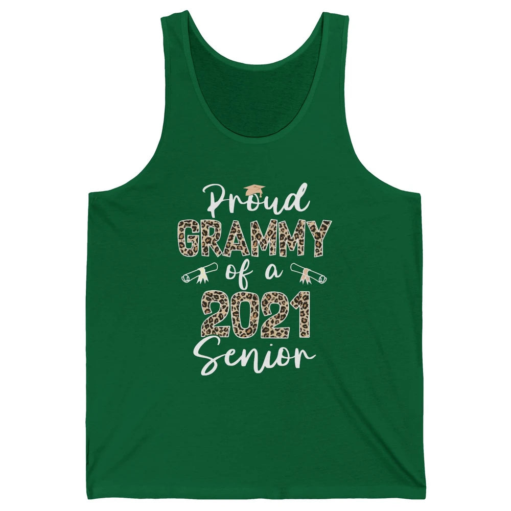 Proud Grammy Of A 2021 Senior Senior 2021 Grad Party Leopard Unisex Jersey Tank