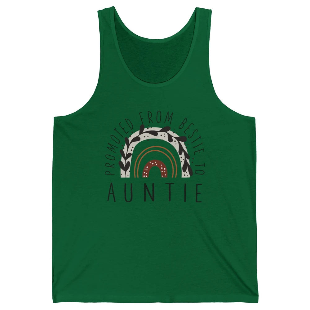 Rainbow Promoted From Bestie To Auntie Pregnancy Reveal Gift Unisex Jersey Tank