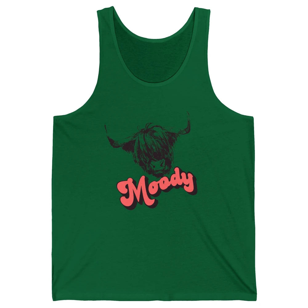 Retro Highland Heifer Moody Southern Cow Head Western Heifer Unisex Jersey Tank