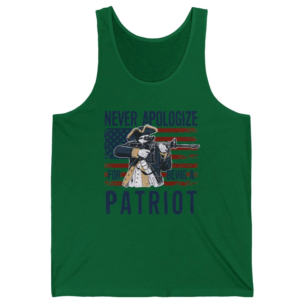 Never Apologize For Being A Patriot US Flag American Pride Unisex Jersey Tank