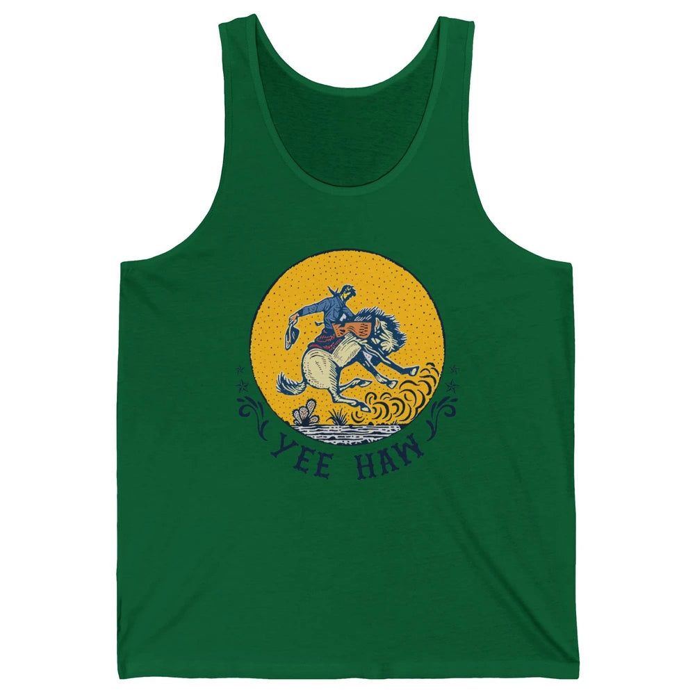 Retro Cowboy Yeehaw Western Country Cowgirls Horse Lovers Unisex Jersey Tank