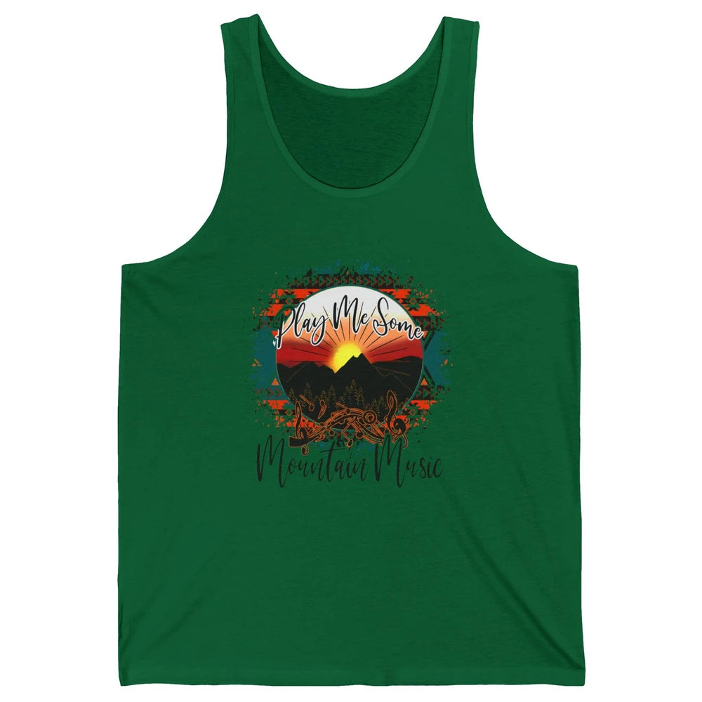 Retro Desert Dawn Play Me Some Mountain Music Western Life Unisex Jersey Tank
