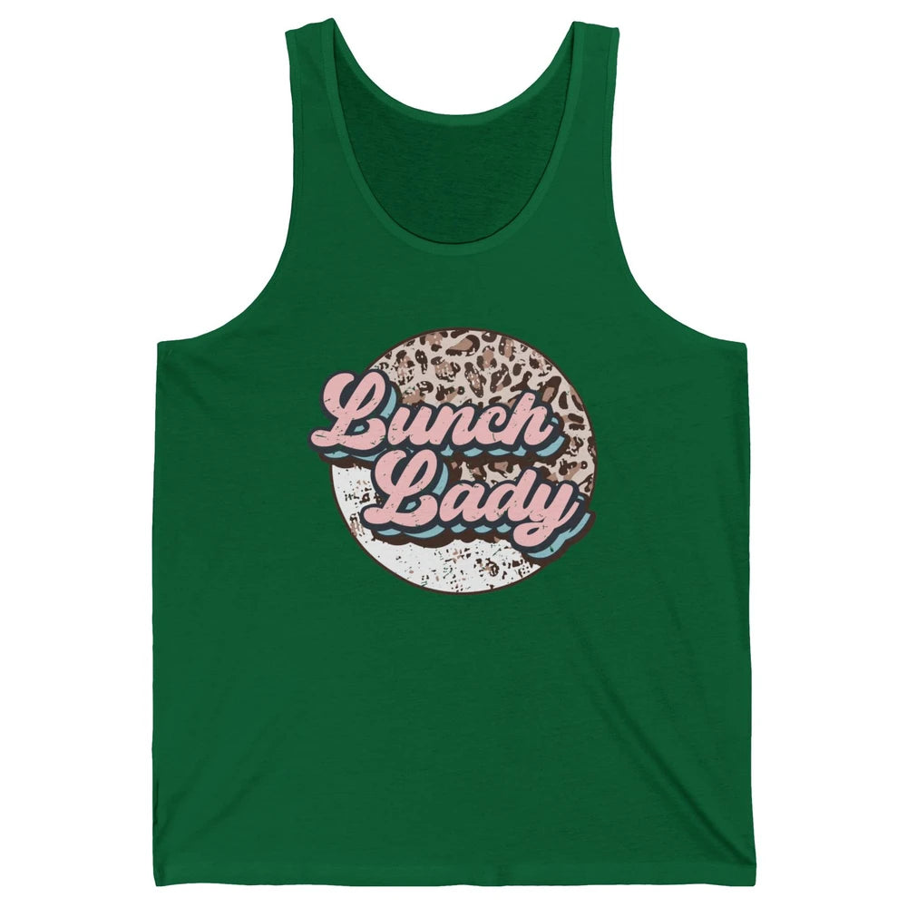 Retro Leopard Lunch Lady Cafeteria Life Lunch Lady Halloween Unisex Jersey Tank