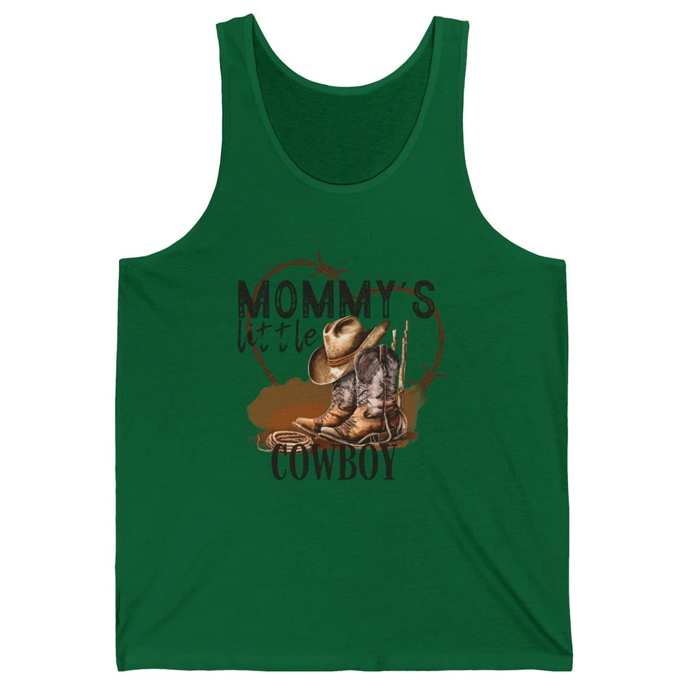Mommy's Little Cowboy Western Mama Boots Rancher Mother Unisex Jersey Tank