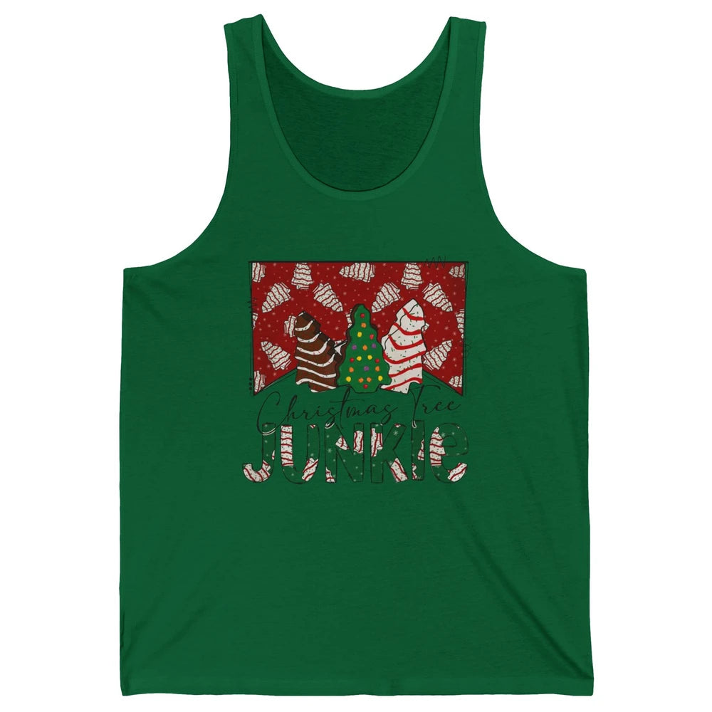 Funny Christmas Tree Cake Junkie Tis The Season Western Xmas Unisex Jersey Tank