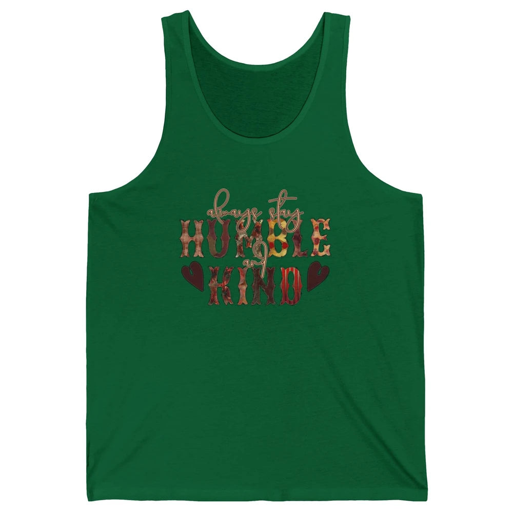 Retro Always Stay Humble And Kind Turquoise Western Country Unisex Jersey Tank