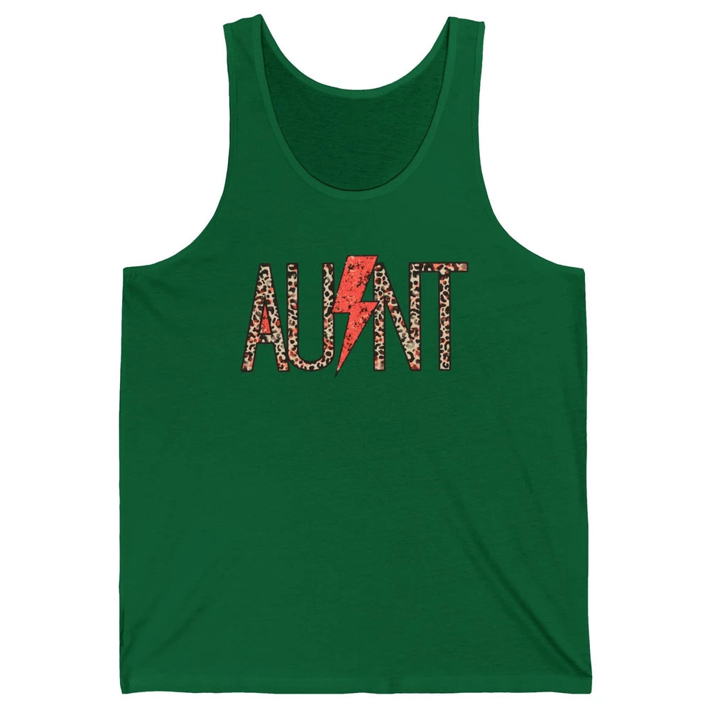 Retro Leopard Aunt Lightning Bolt Western Country Auntie Unisex Jersey Tank
