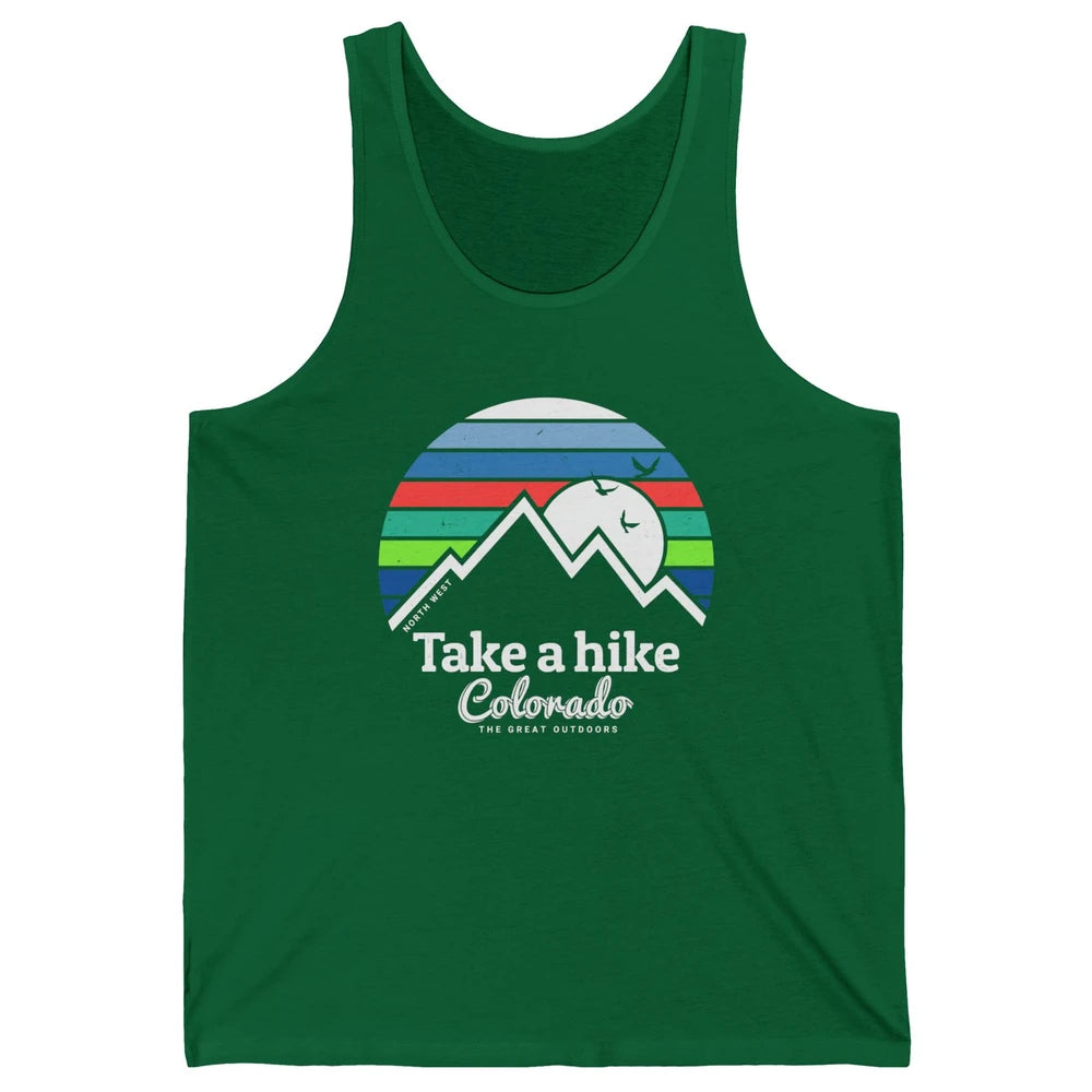 Retro Colorado Mountain Take A Hike The Great Outdoor Hiking Unisex Jersey Tank