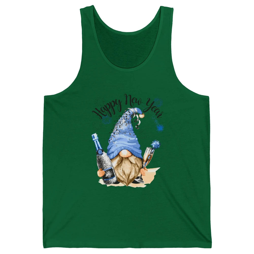Happy New Year Gnome Champagne New Year Eve Cheer Gnomies Unisex Jersey Tank