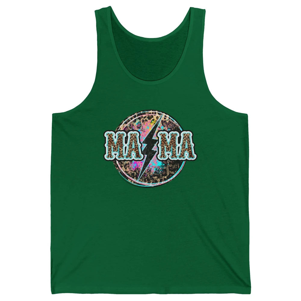 Retro Leopard Mama Lightning Bolt Western Country Bad Moms Unisex Jersey Tank
