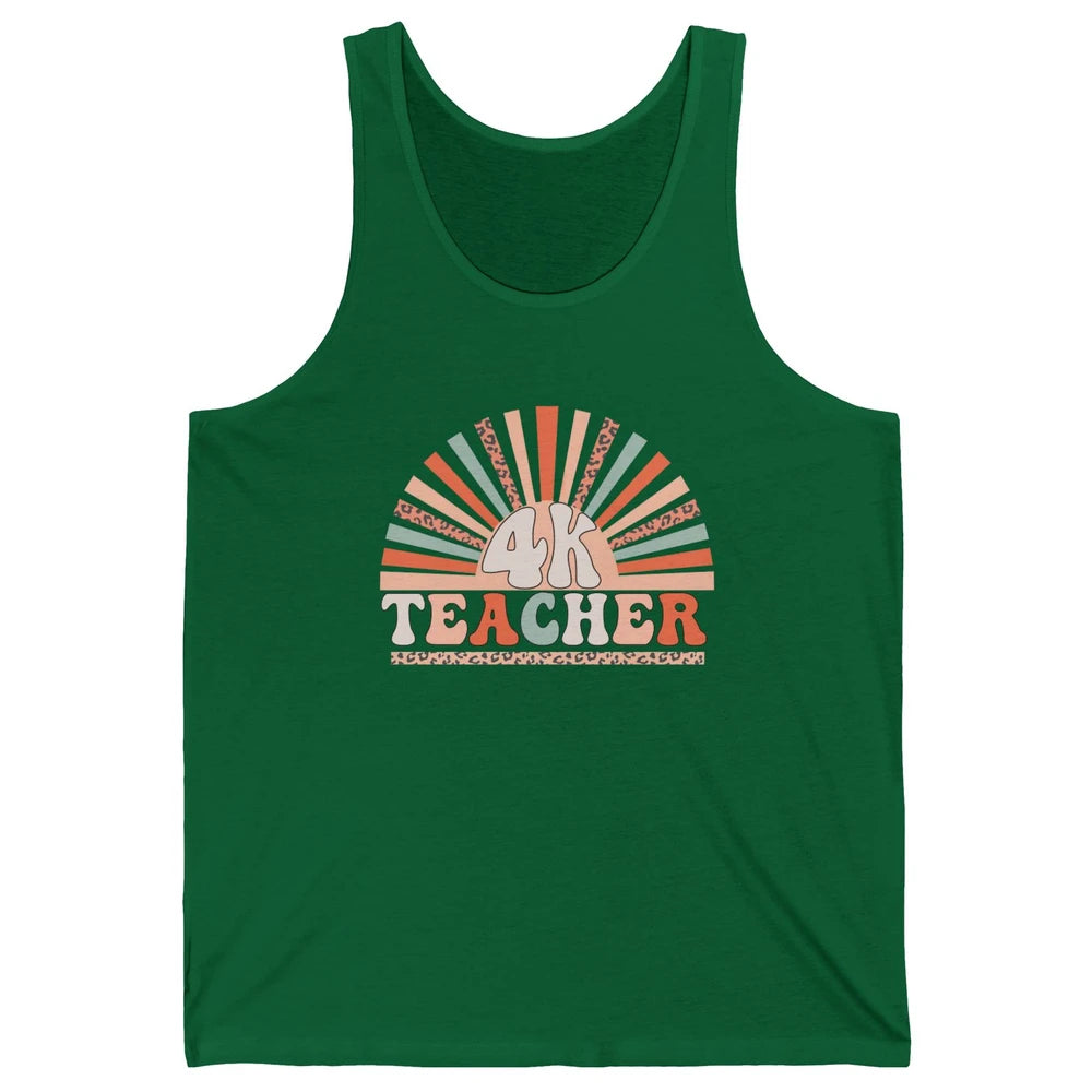 Retro 4k Teacher Kindergarten Back to School Pre-K Teacher Unisex Jersey Tank