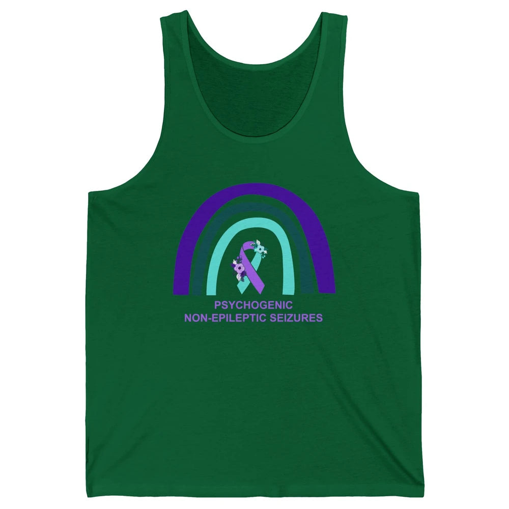 Psychogenic Non-epileptic Seizures PNES Purple Teal Rainbow Unisex Jersey Tank