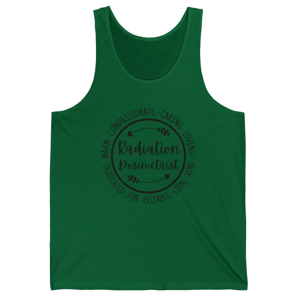 Radiation Dosimetrist Caring Loving Radiation Therapist Unisex Jersey Tank
