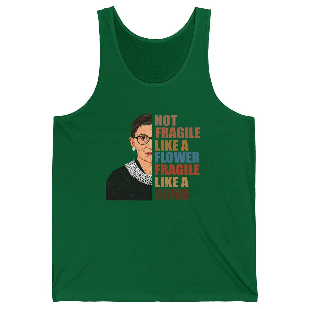 Retro Notorious RBG Fragile Like A Bomb Feminist Women Right Unisex Jersey Tank