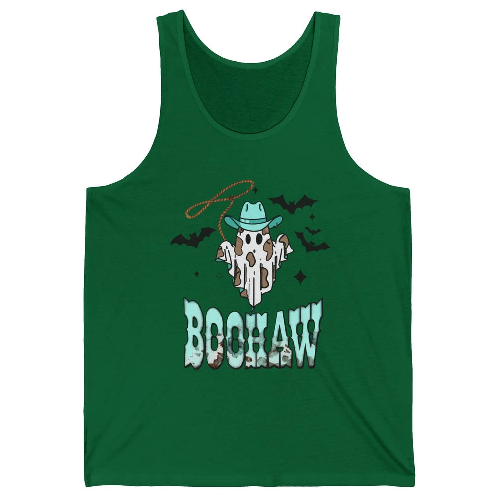 Retro Halloween Boohaw Cowboy Ghost Spooky Western Halloween Unisex Jersey Tank
