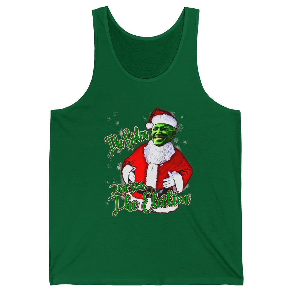 Funny Biden Stole The Election Anti Biden Liberals Christmas Unisex Jersey Tank