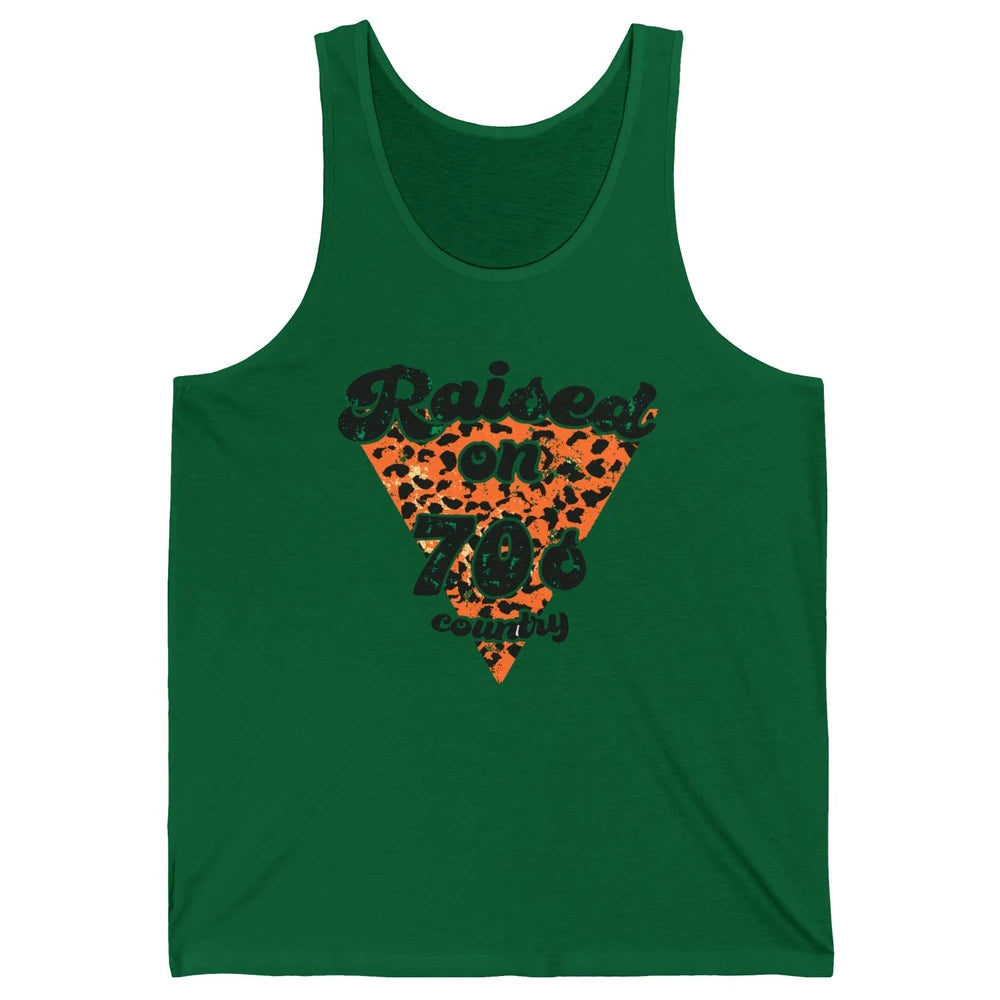Retro Leopard Raised On 70s Country Western Cowboy Cowgirl Unisex Jersey Tank